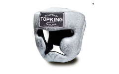 Боксерский шлем Top King Silver / White "Snake Edition" Head Guard M