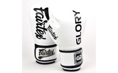 Боксерские перчатки турнира Glory Fairtex BGVG1 white 12 oz