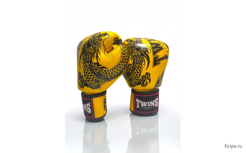Боксерские перчатки Twins Special FBGVL3-49 yellow black 14 oz