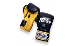 Боксерские перчатки Fairtex BGV9 blue navy yellow 16 oz