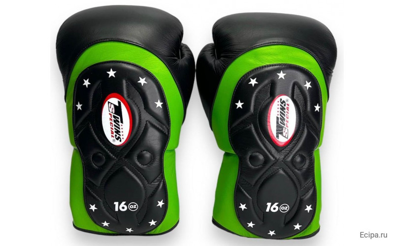 Боксерские перчатки Twins Special BGVL6 MK green black 14 oz